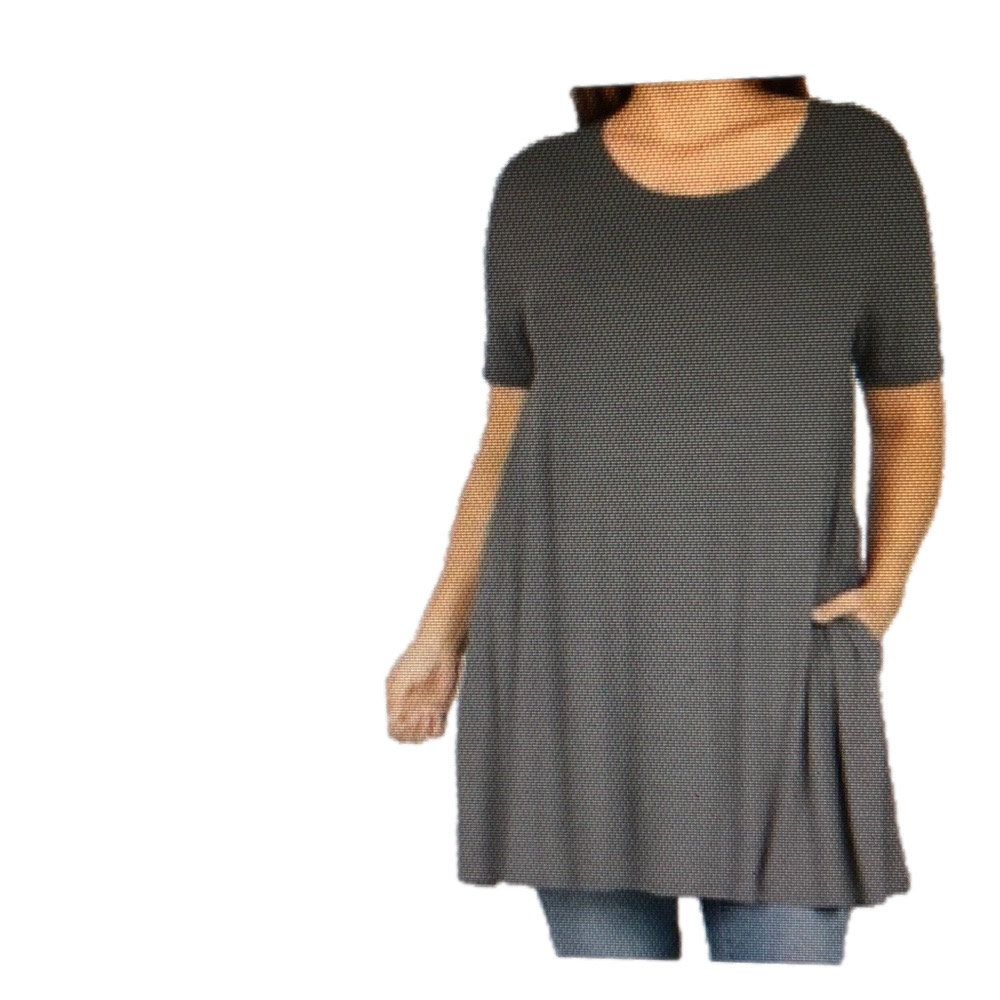 Flared Short Sleeved Tunic with Pockets